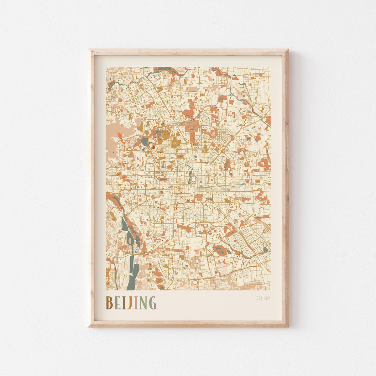 beijing, china map poster - image 1