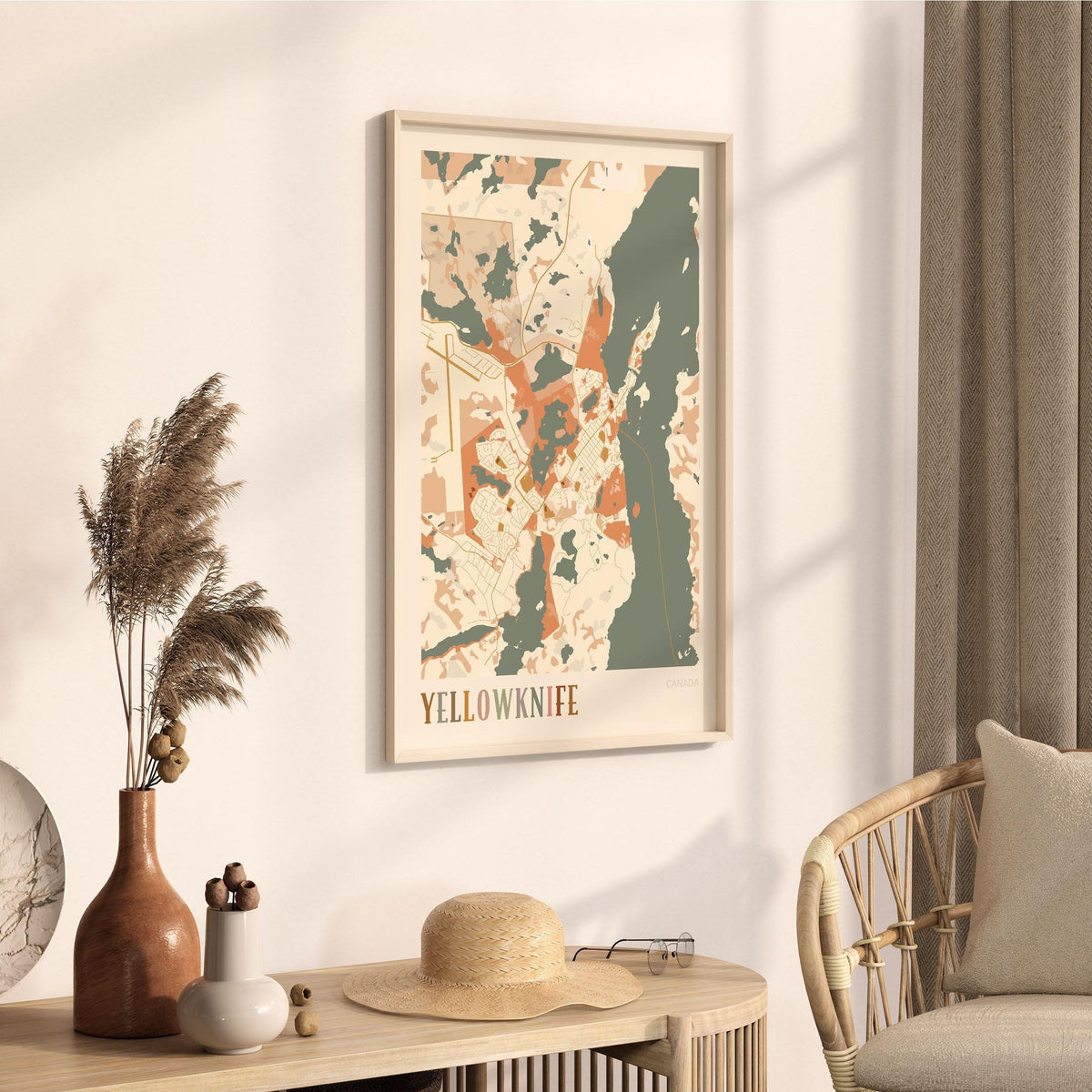 yellowknife, northwest territories map poster - image 2