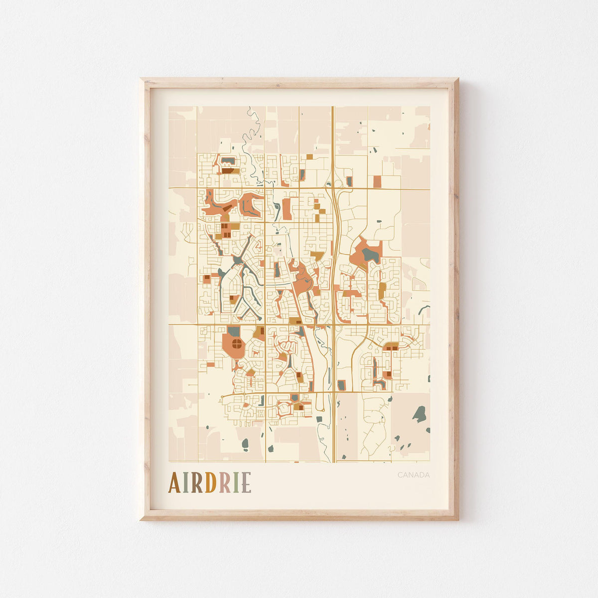 airdrie, alberta map poster - image 1