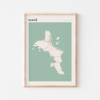 mahe, seychelles map poster - image 1