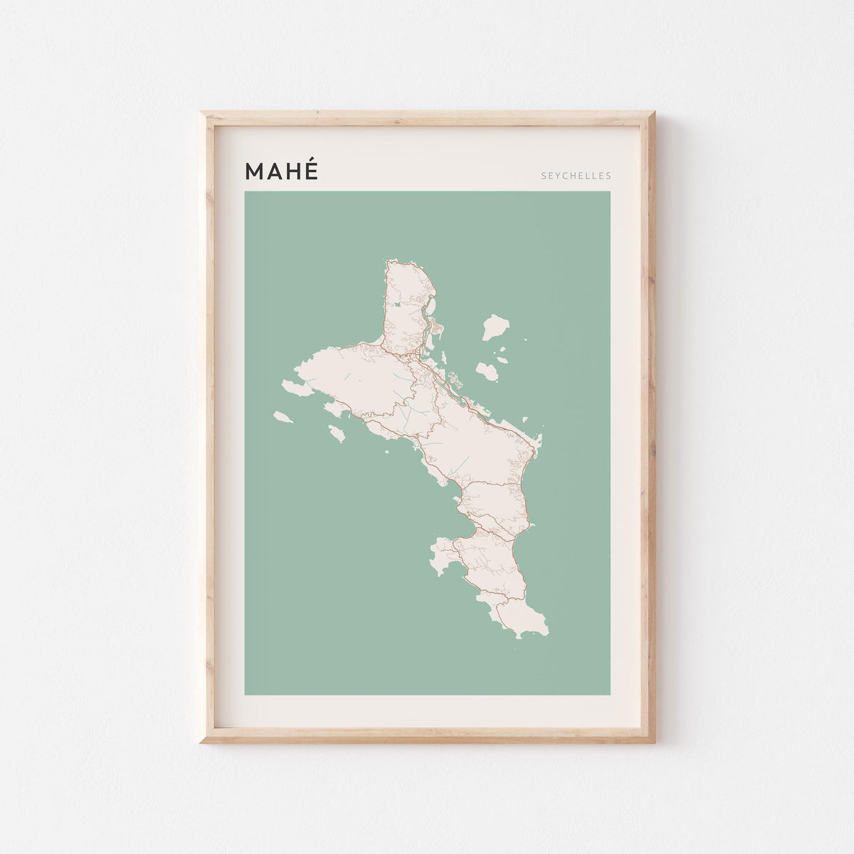 mahe, seychelles map poster - image 1