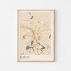 leipzig germany map poster - image 1