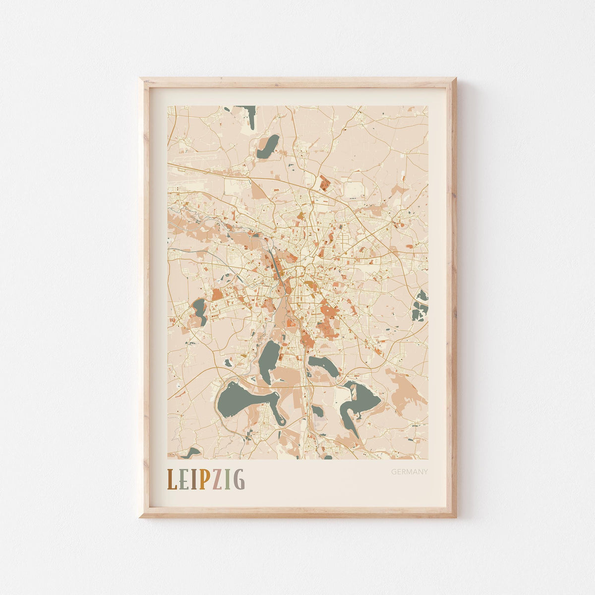 leipzig germany map poster - image 1