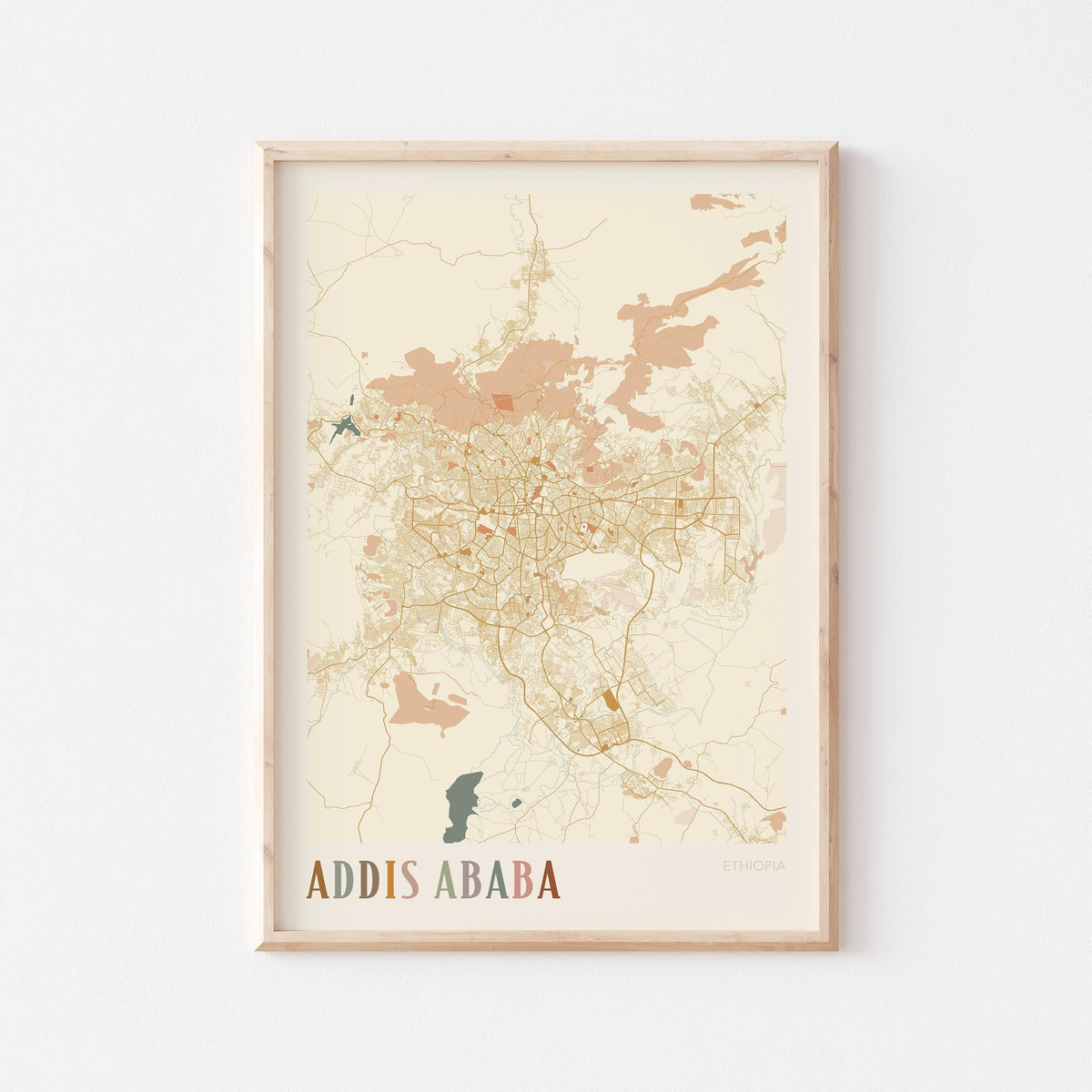 addis ababa, ethiopia map poster - image 1