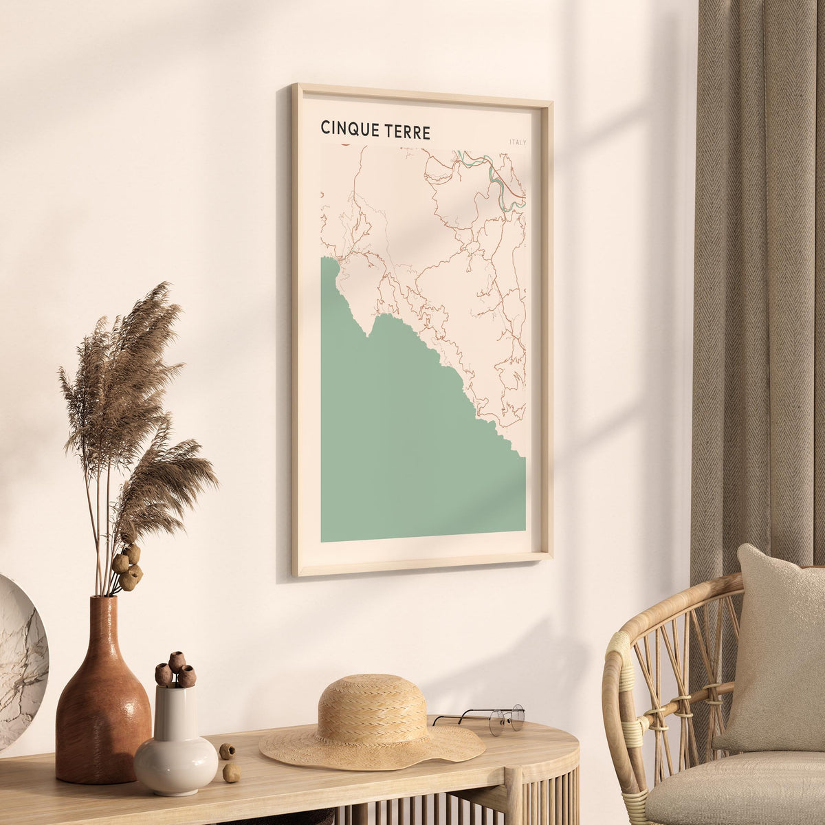 cinque terre italy map poster - image 2