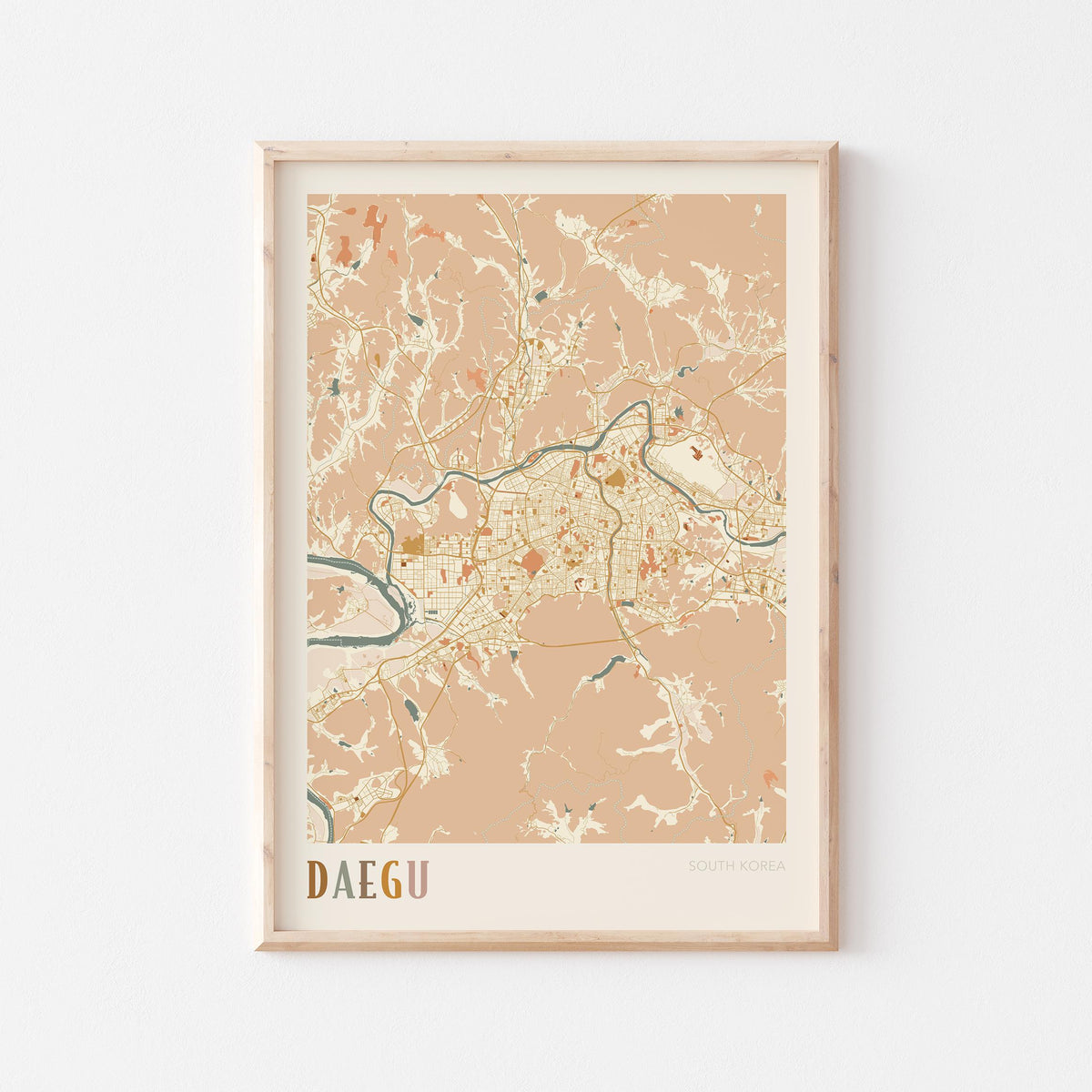 daegu, south korea map poster - image 1