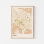 sofia bulgaria map poster - image 1