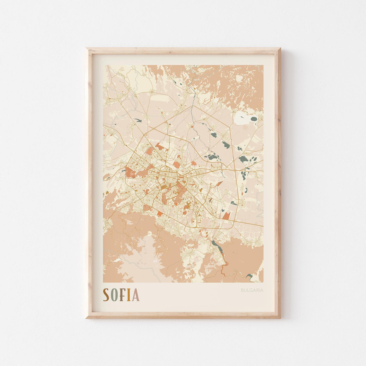 sofia bulgaria map poster - image 1