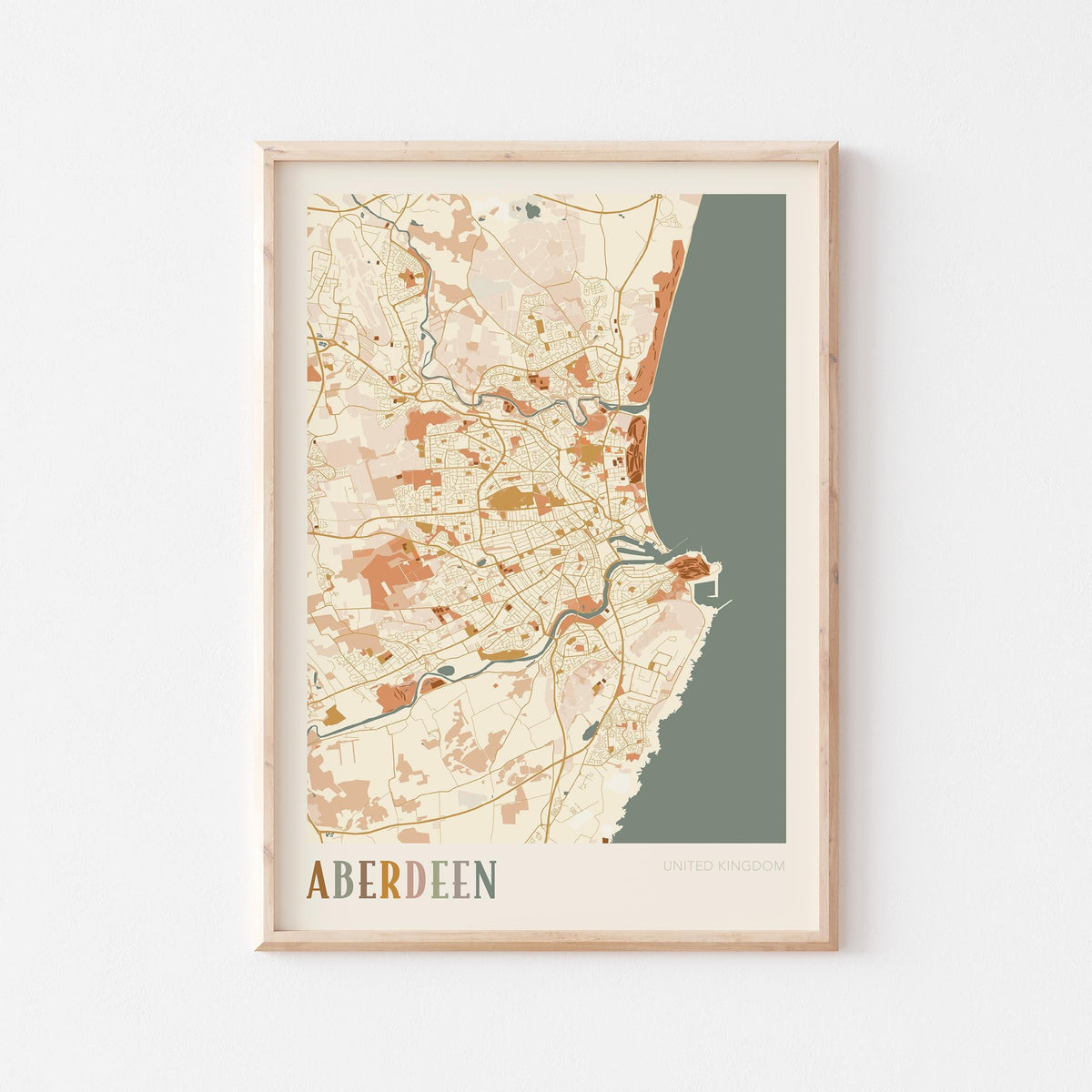 aberdeen, united kingdom map poster - image 1