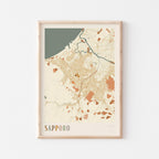 sapporo, japan map poster - image 1