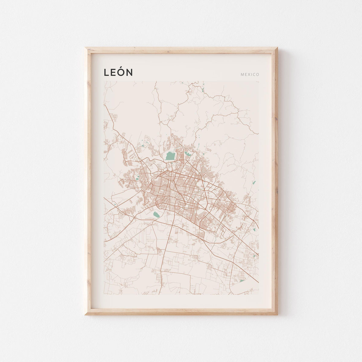 leon, mexico map poster - image 1