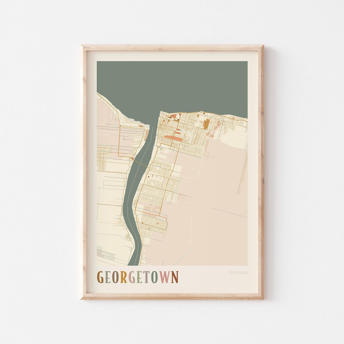 georgetown, guyana map poster - image 1