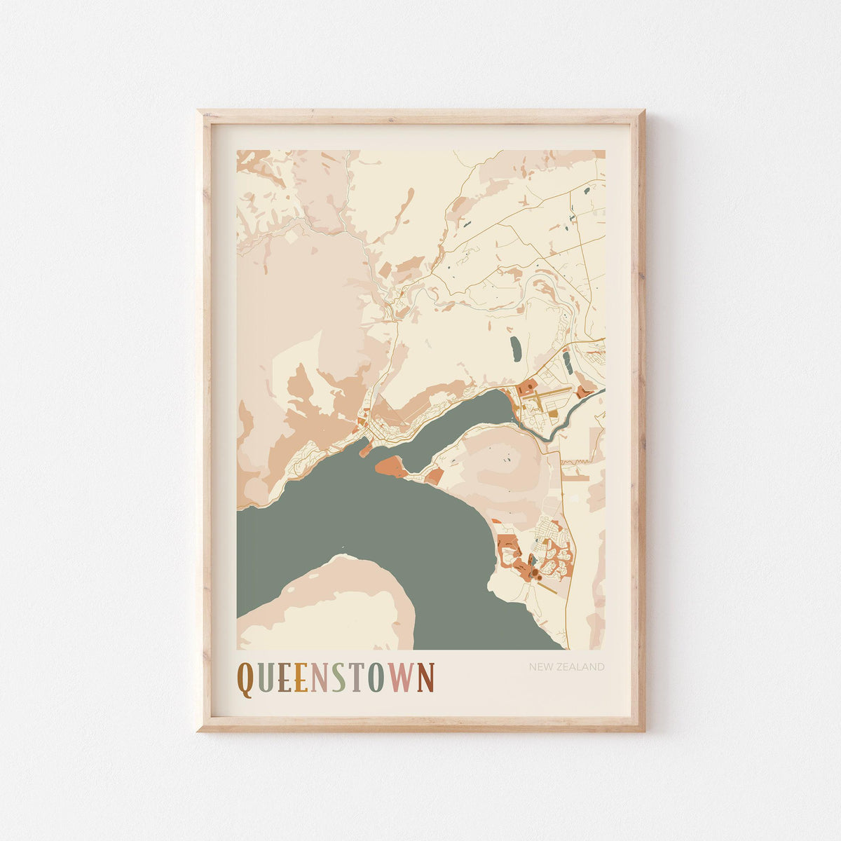 queenstown, new zealand map poster - image 1