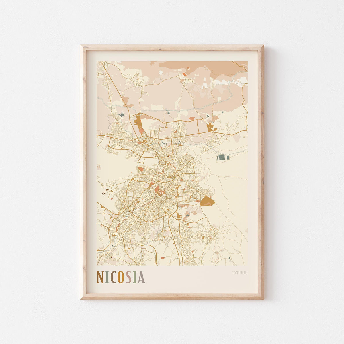 nicosia, cyprus map poster - image 1