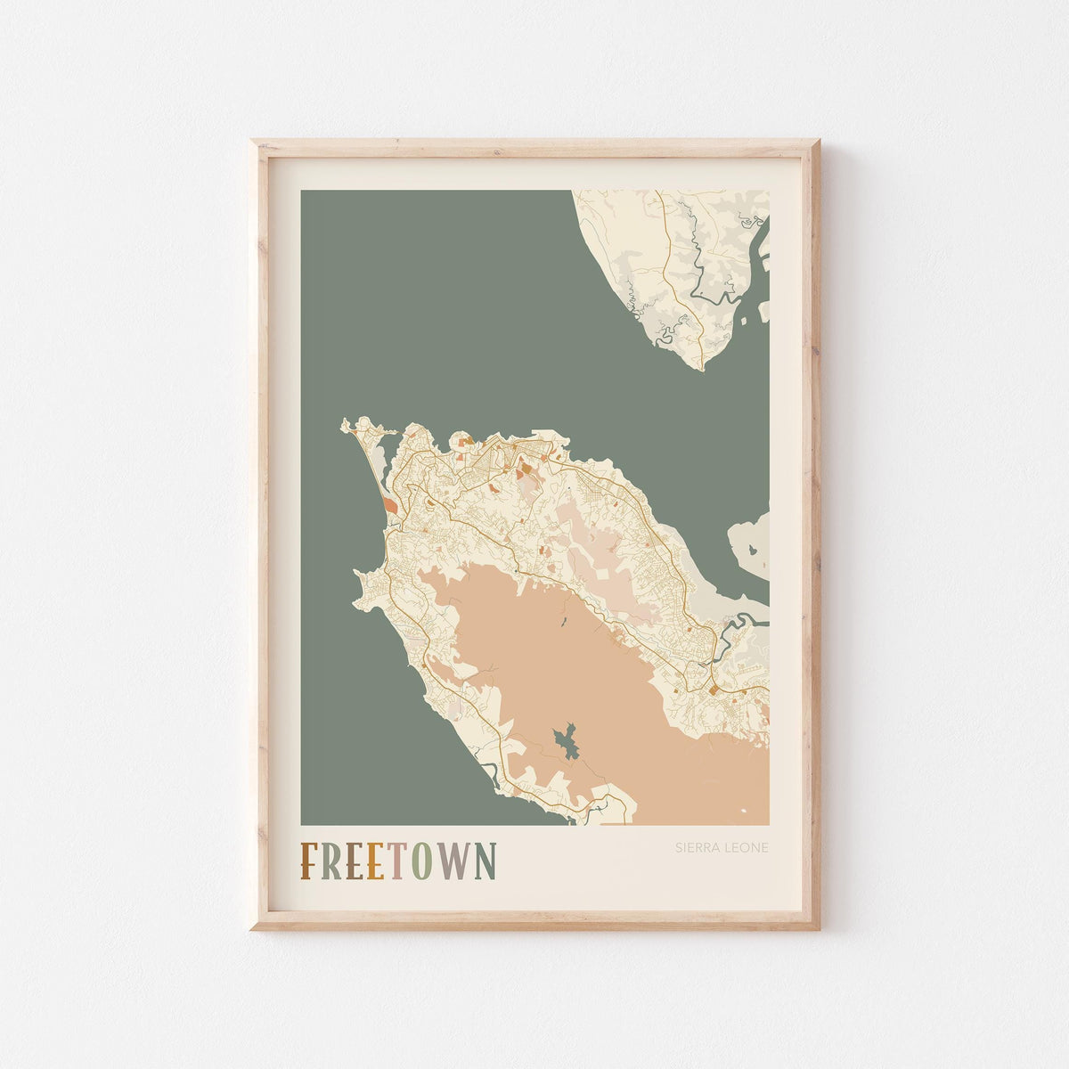 freetown, sierra leone map poster - image 1