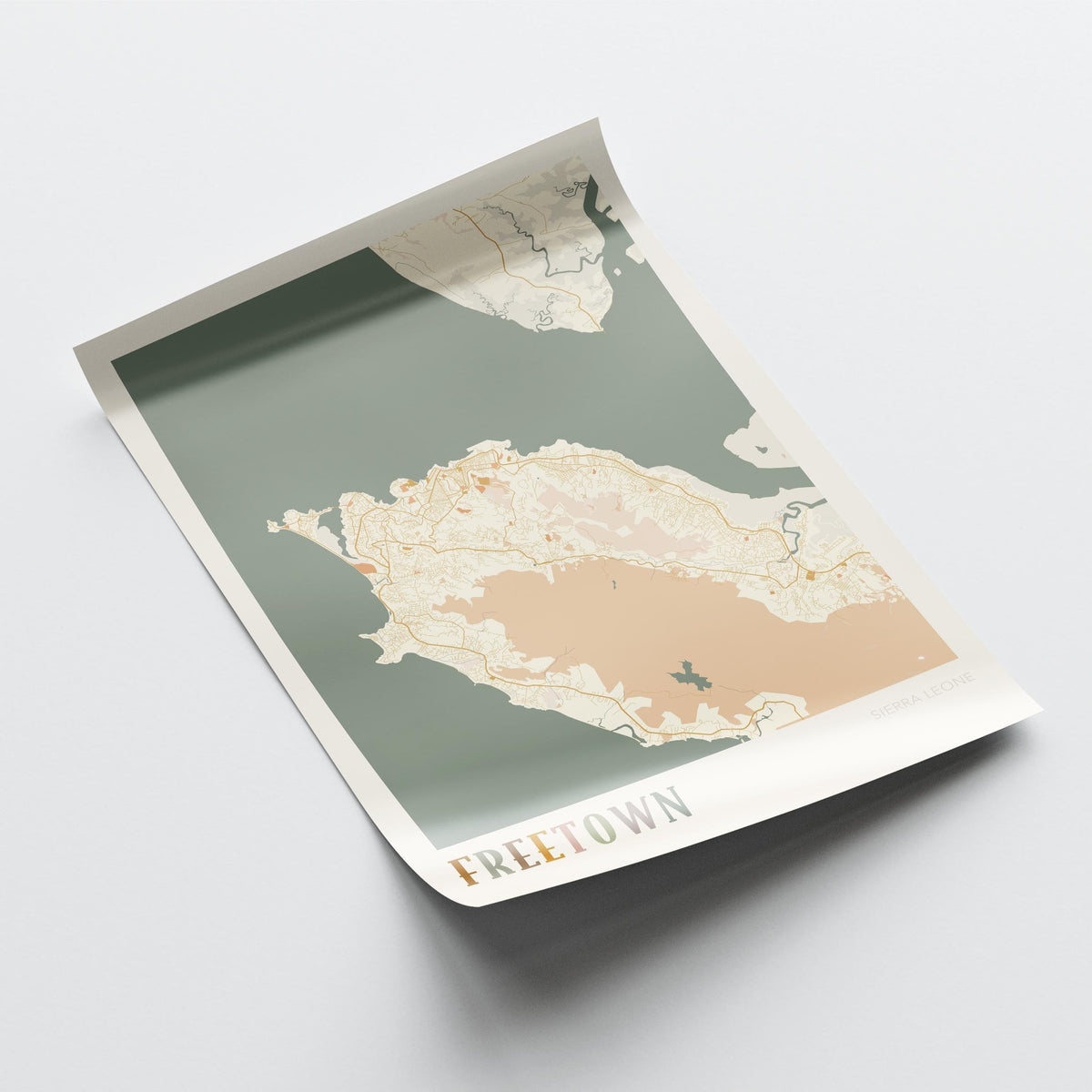 freetown, sierra leone map poster - image 4