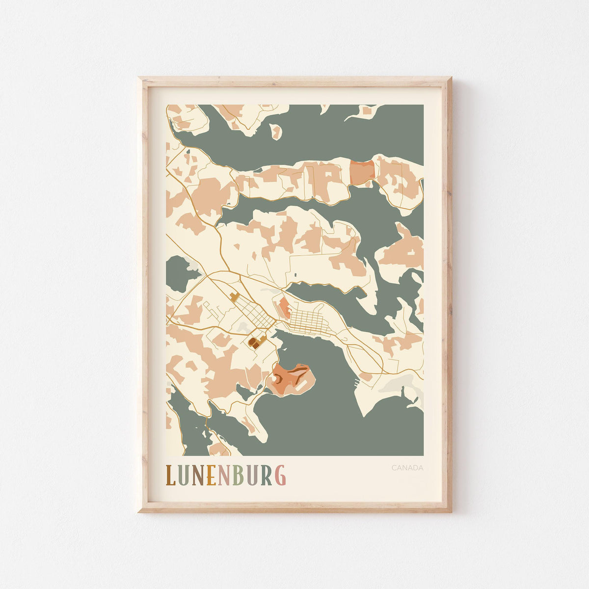 lunenburg, nova scotia map poster - image 1