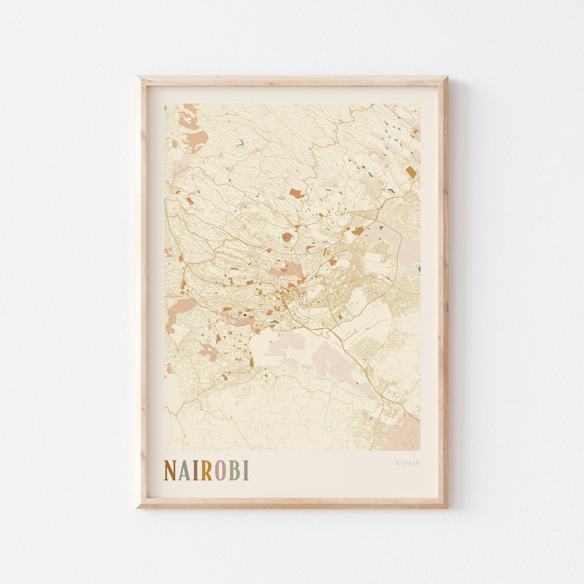nairobi, kenya map poster - image 1
