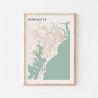 newcastle, australia map poster - image 1