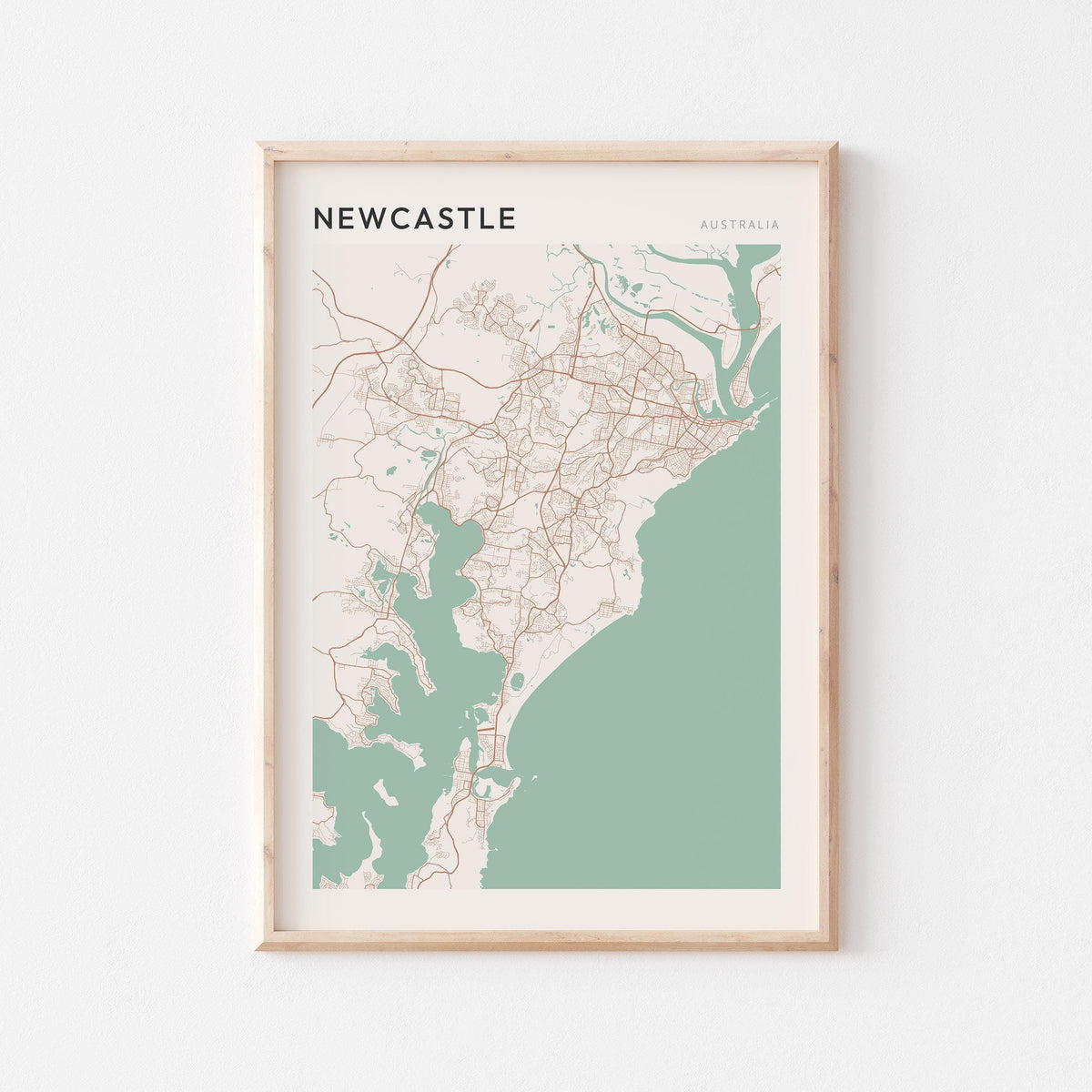 newcastle, australia map poster - image 1