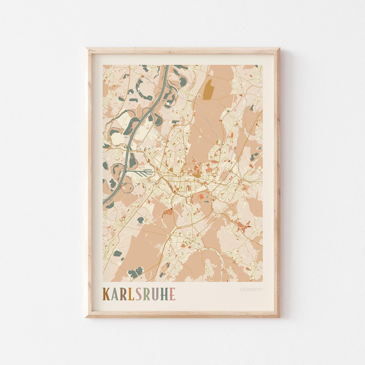 karlsruhe germany map poster - image 1