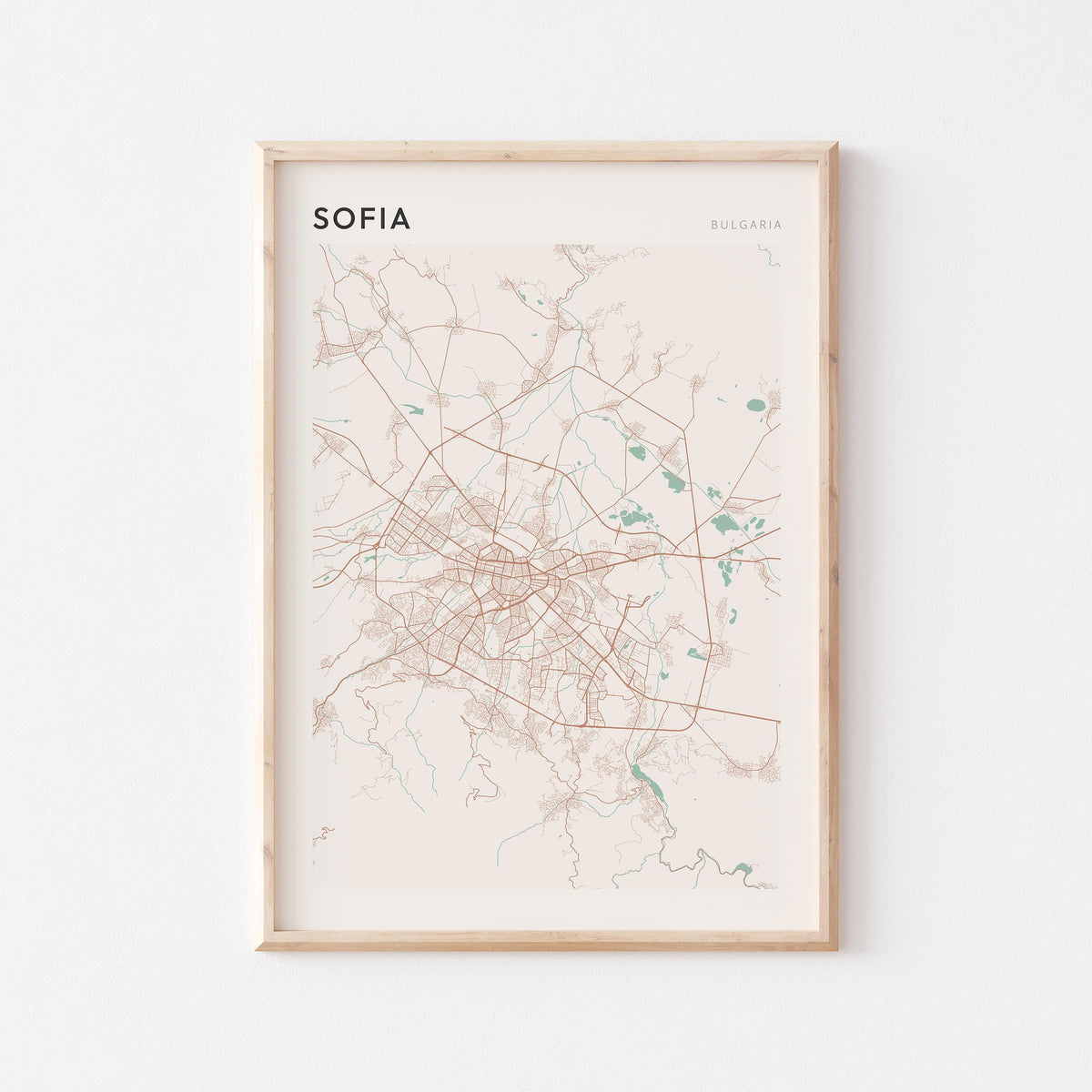 sofia bulgaria map poster - image 1