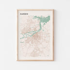 harbin, china map poster - image 1