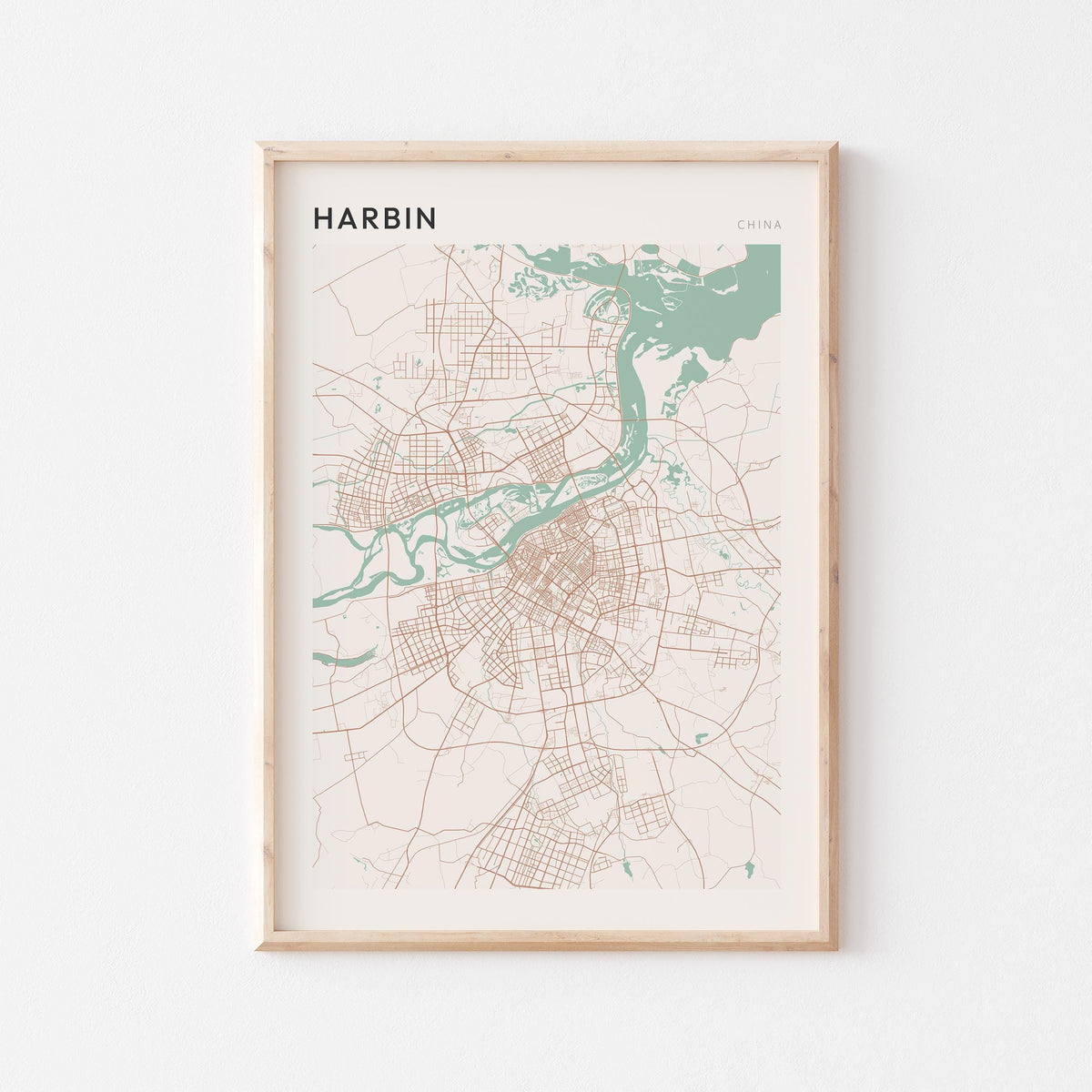 harbin, china map poster - image 1
