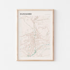 dushanbe, tajikistan map poster - image 1