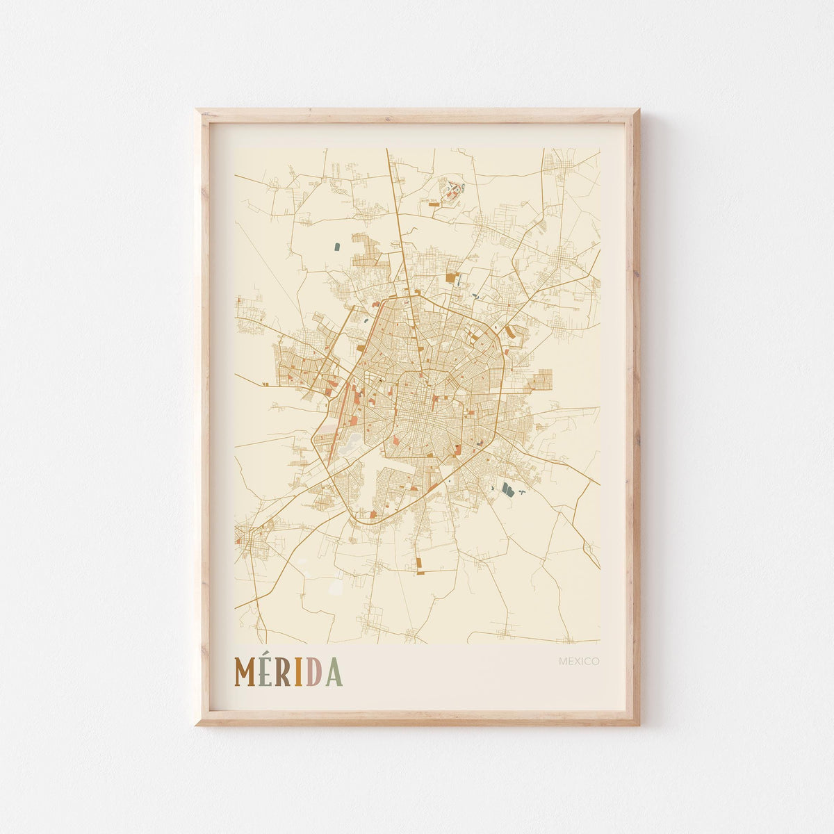 merida, mexico map poster - image 1