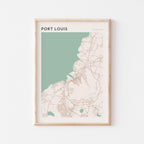 port louis, mauritius map poster - image 1
