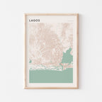 lagos, nigeria map poster - image 1