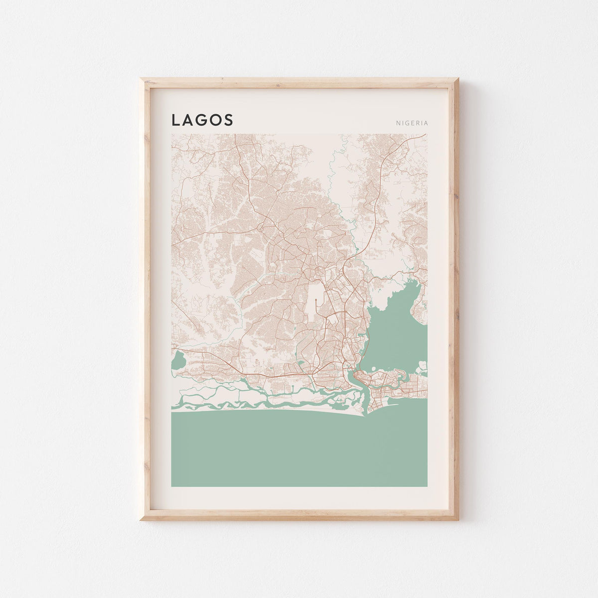 lagos, nigeria map poster - image 1