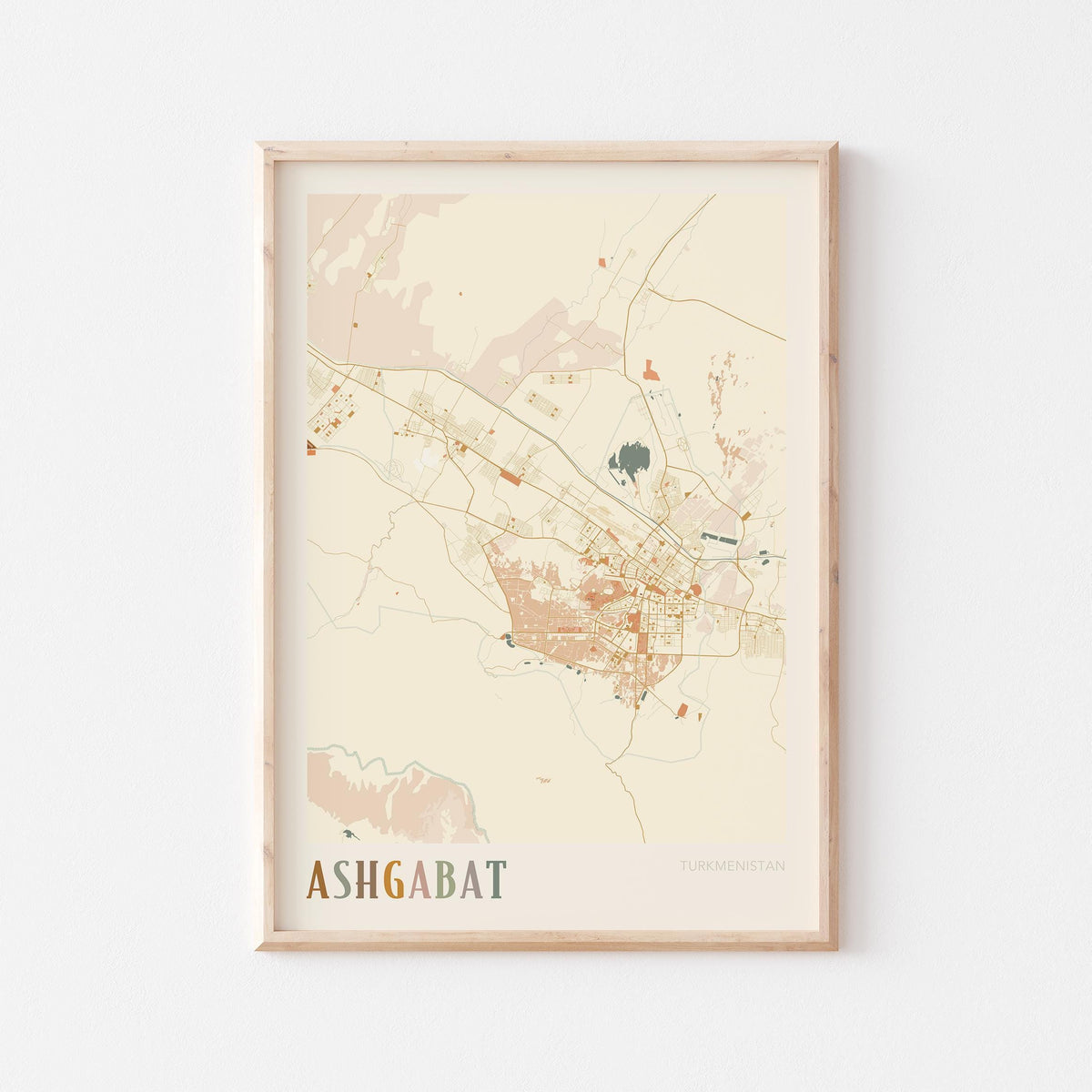 ashgabat, turkmenistan map poster - image 1