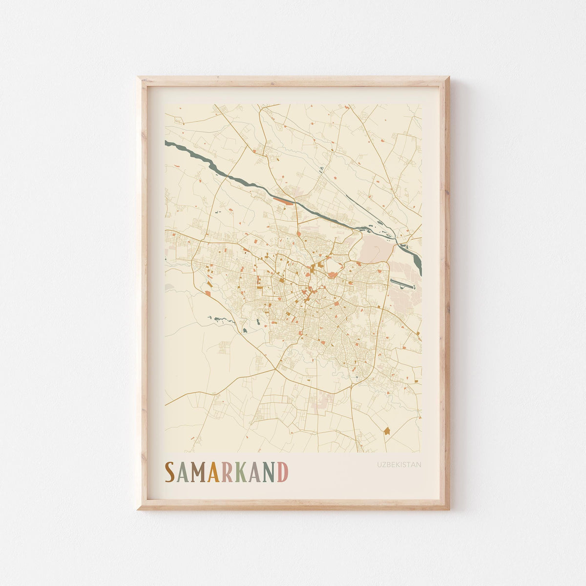 samarkand, uzbekistan map poster - image 1