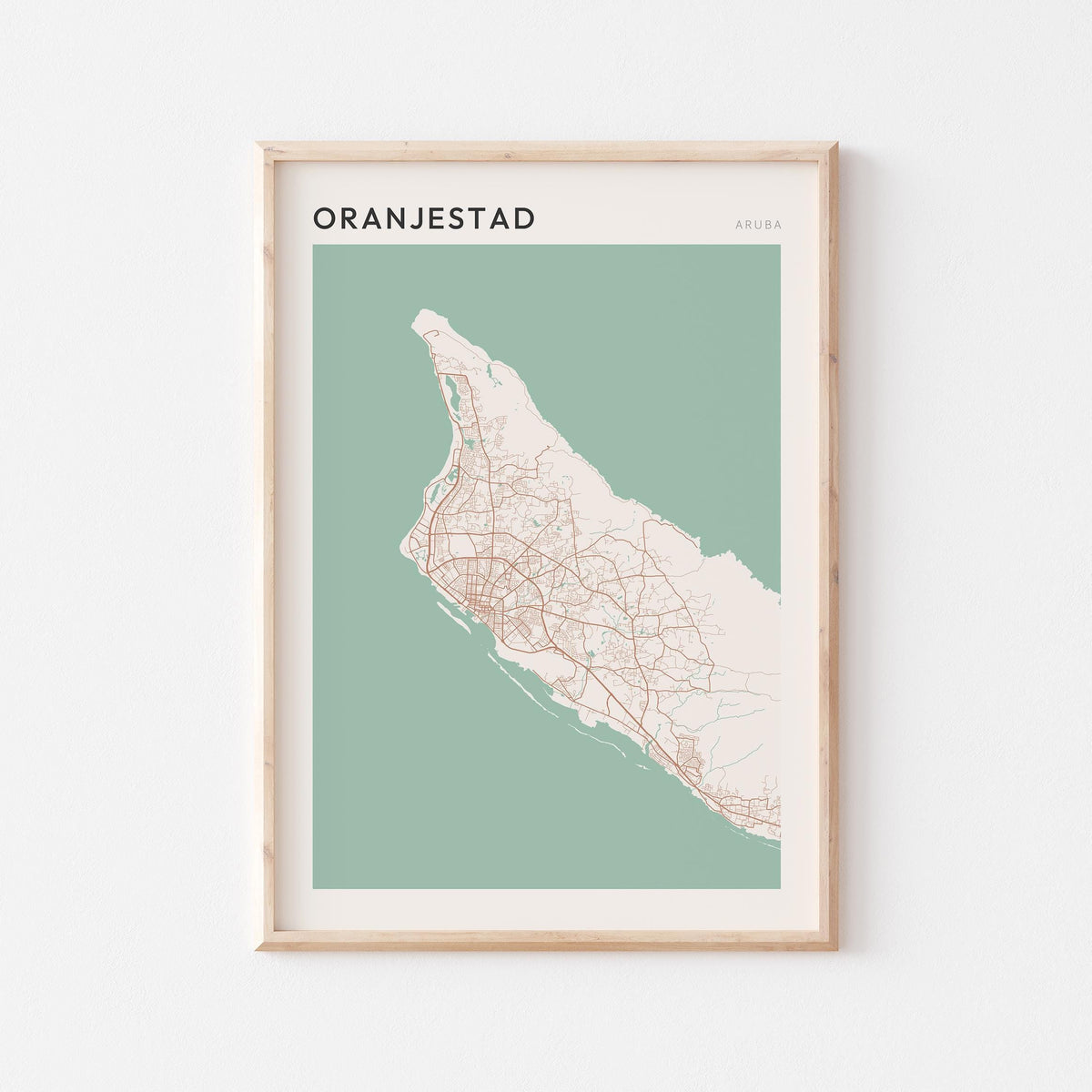 oranjestad, aruba map poster - image 1