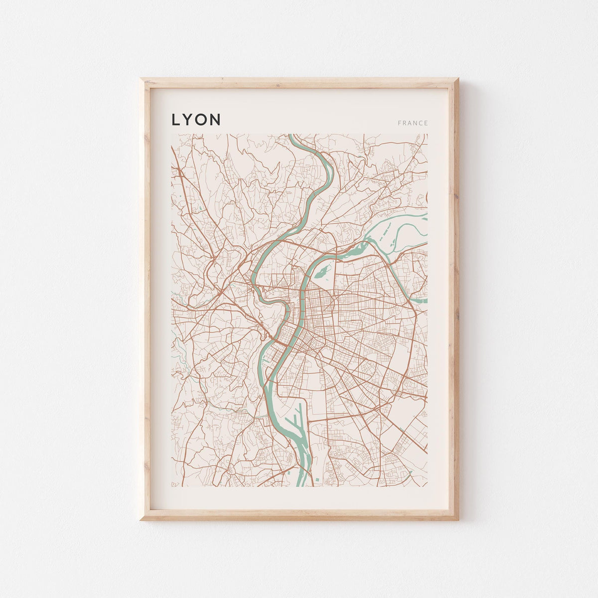 lyon france map poster - image 1