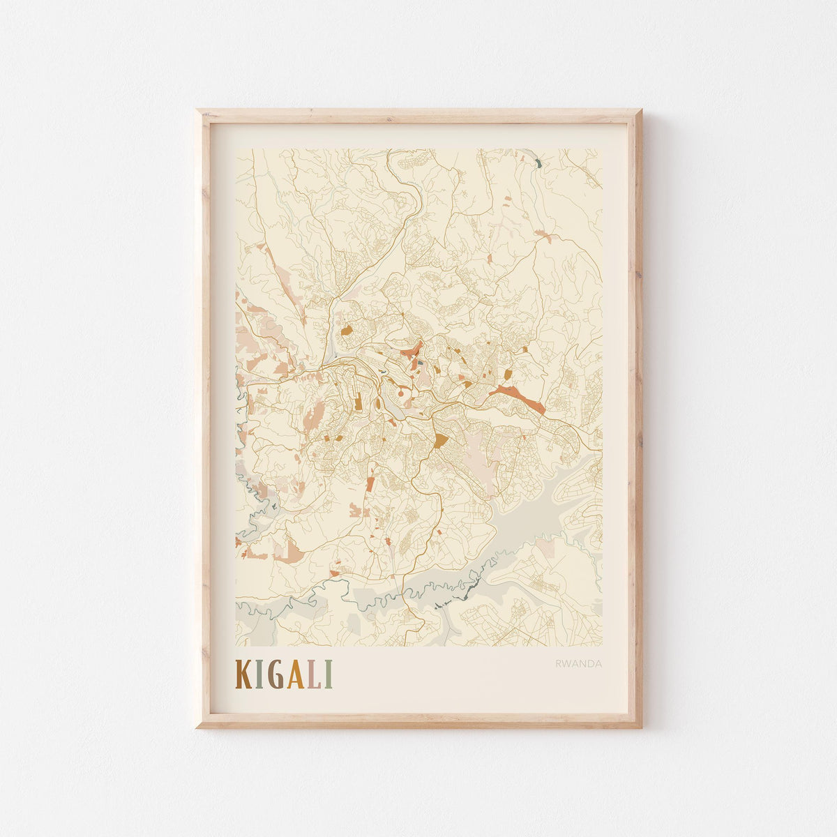 kigali, rwanda map poster - image 1