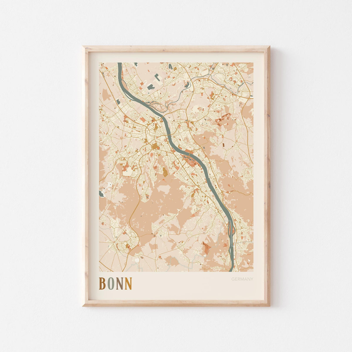 bonn germany map poster - image 1