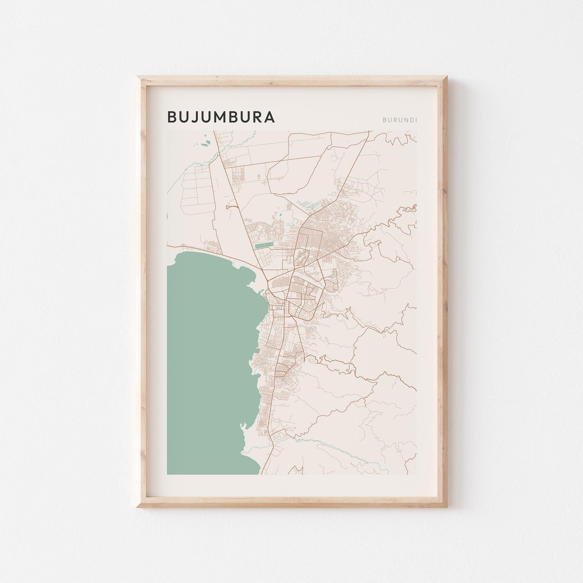 bujumbura, burundi map poster - image 1