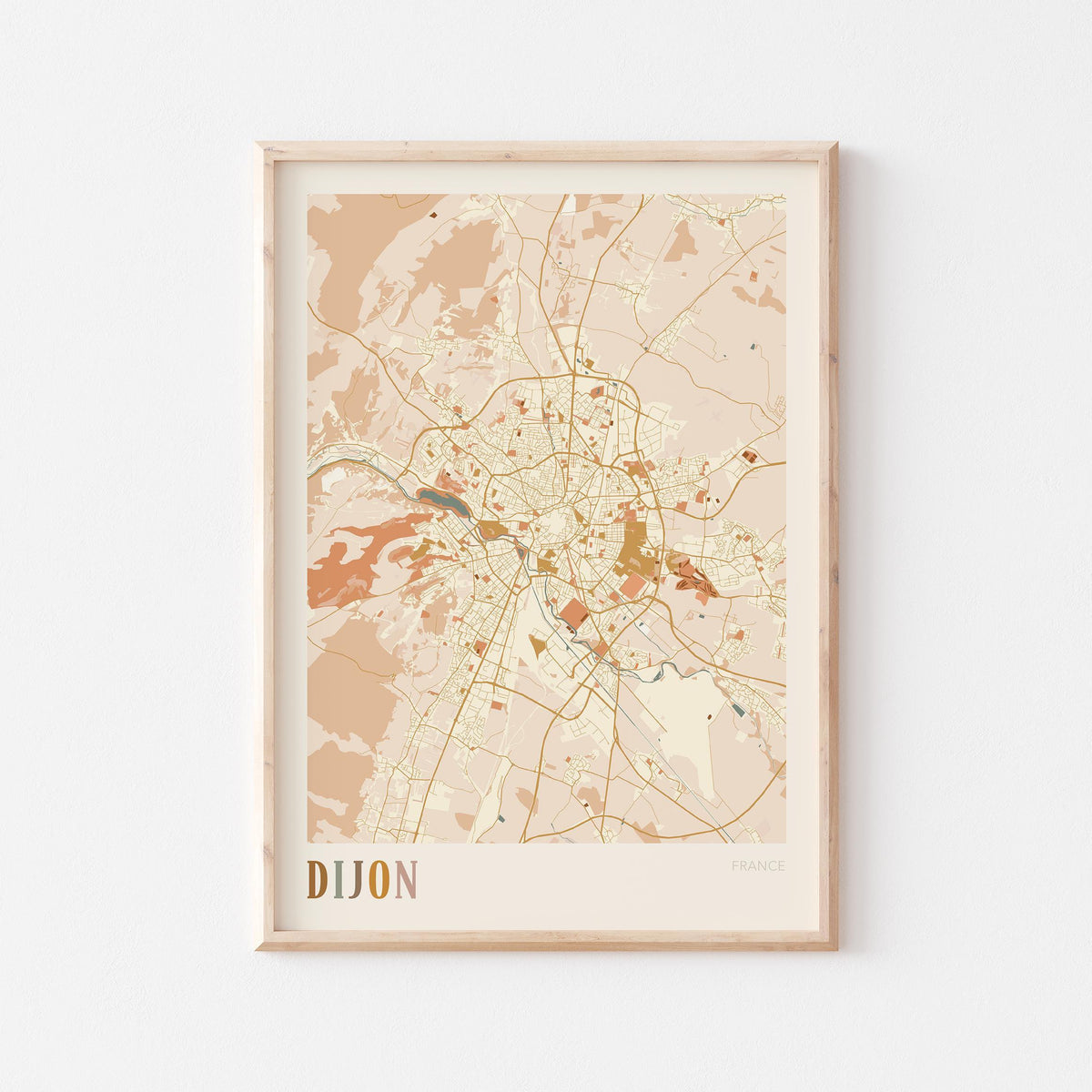 dijon france map poster - image 1
