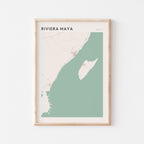 riviera maya, mexico map poster - image 1