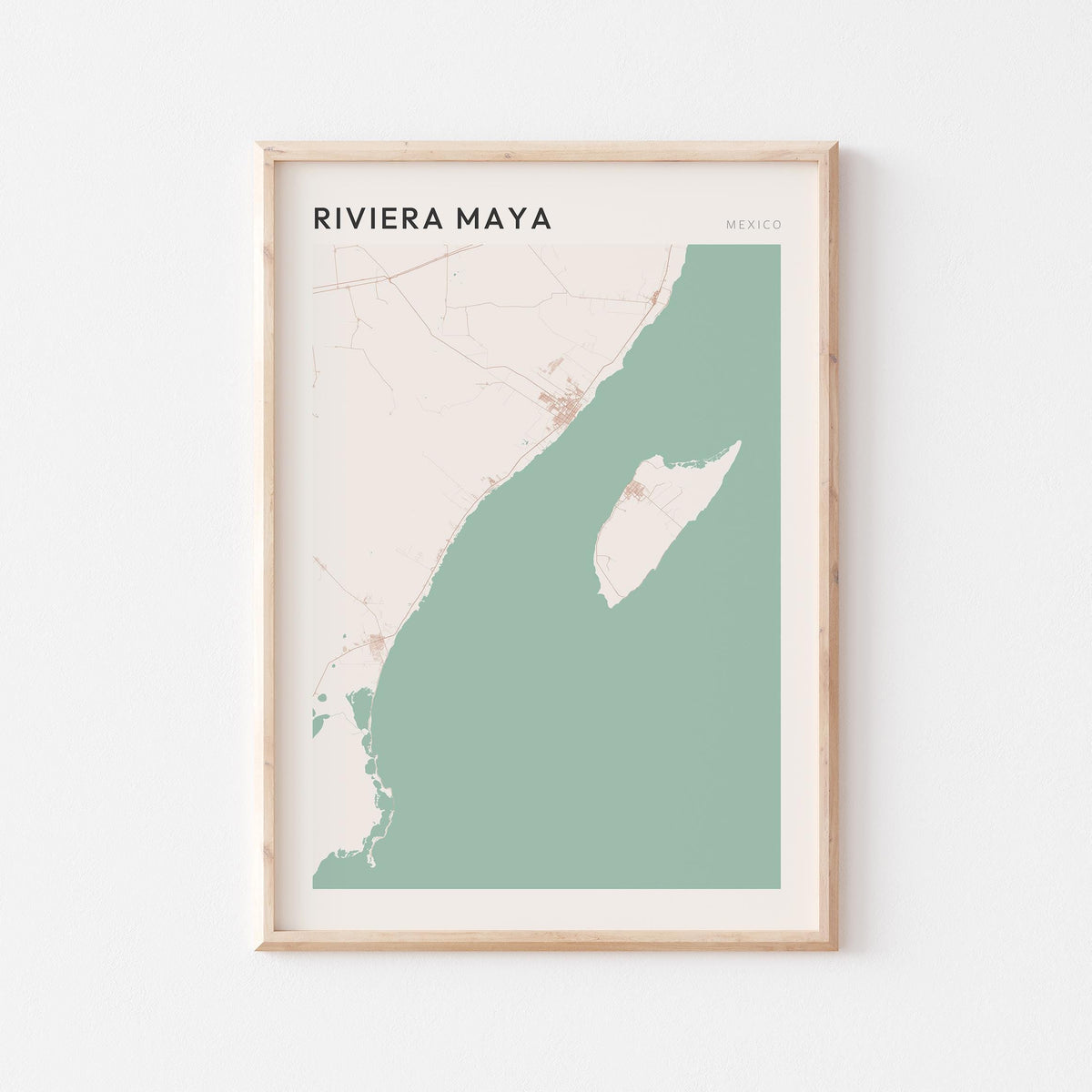 riviera maya, mexico map poster - image 1