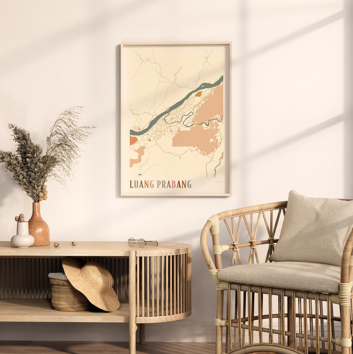 luang prabang, laos map poster - image 3