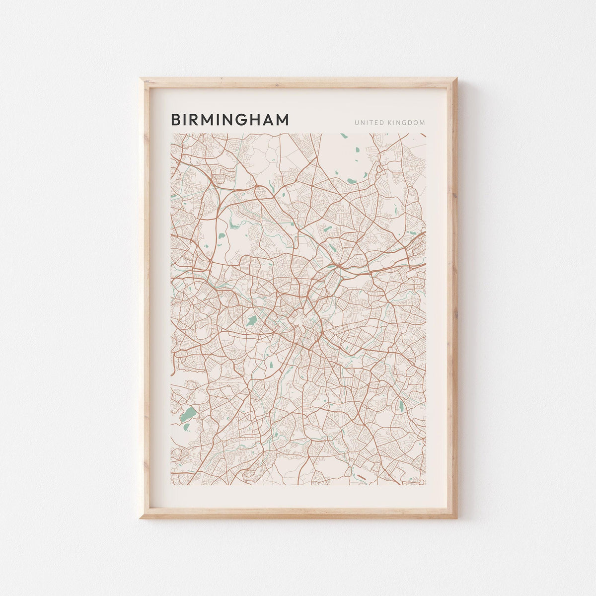 birmingham, united kingdom map poster - image 1
