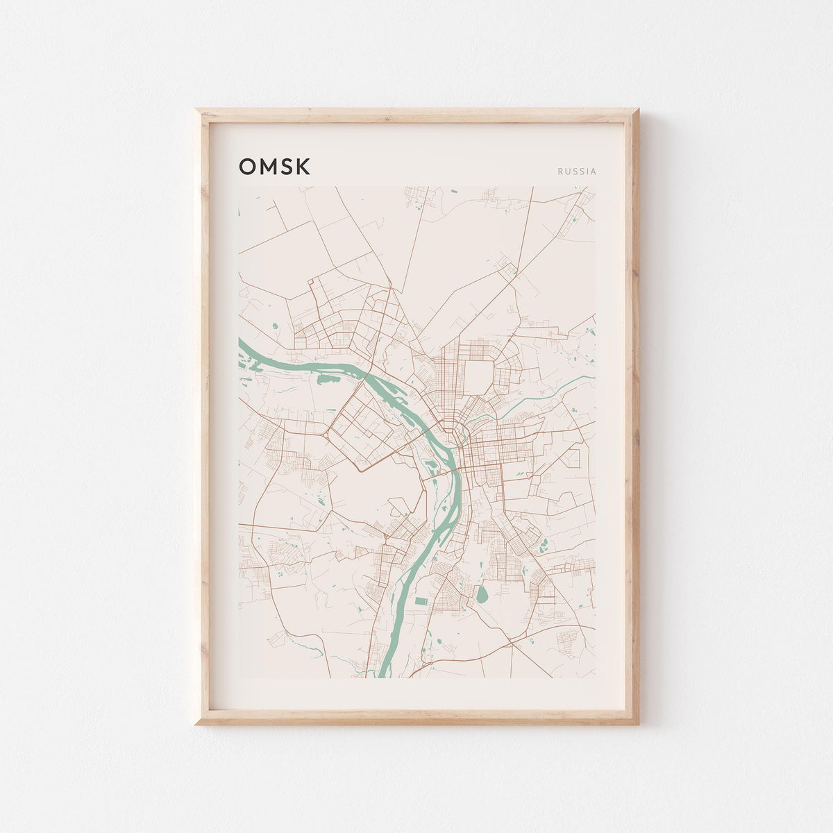omsk russia map poster - image 1
