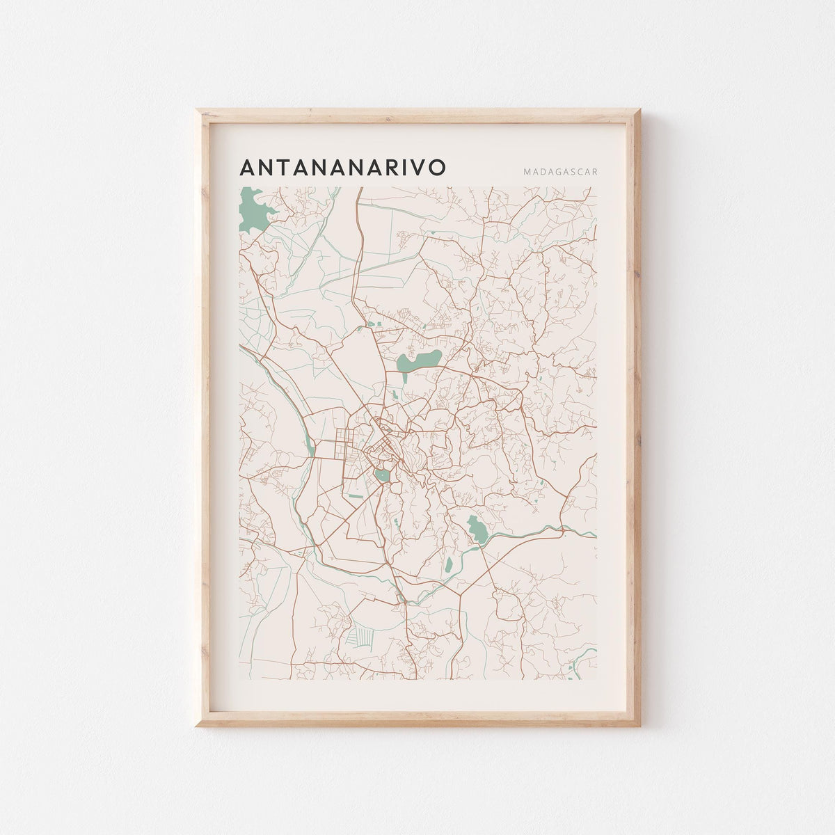 antananarivo, madagascar map poster - image 1