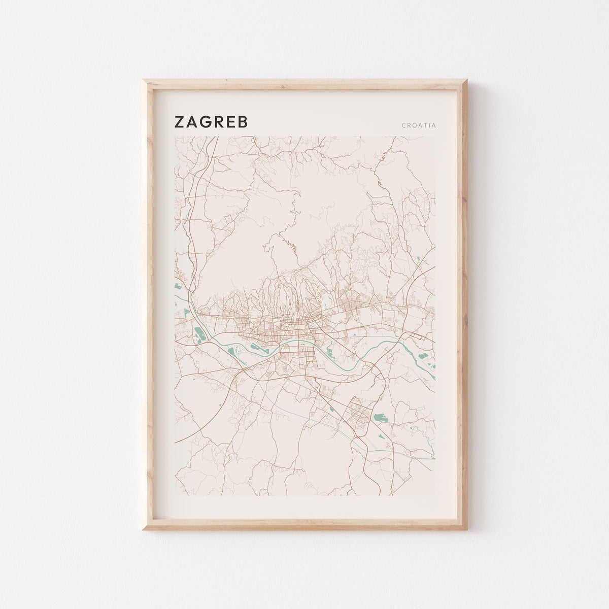 zagreb croatia map poster - image 1