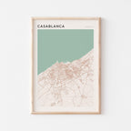casablanca, morocco map poster - image 1