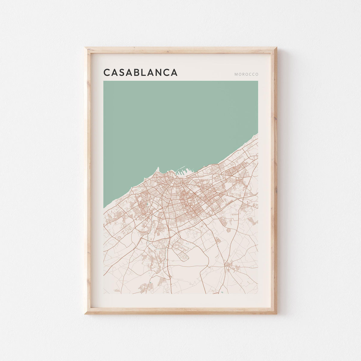 casablanca, morocco map poster - image 1